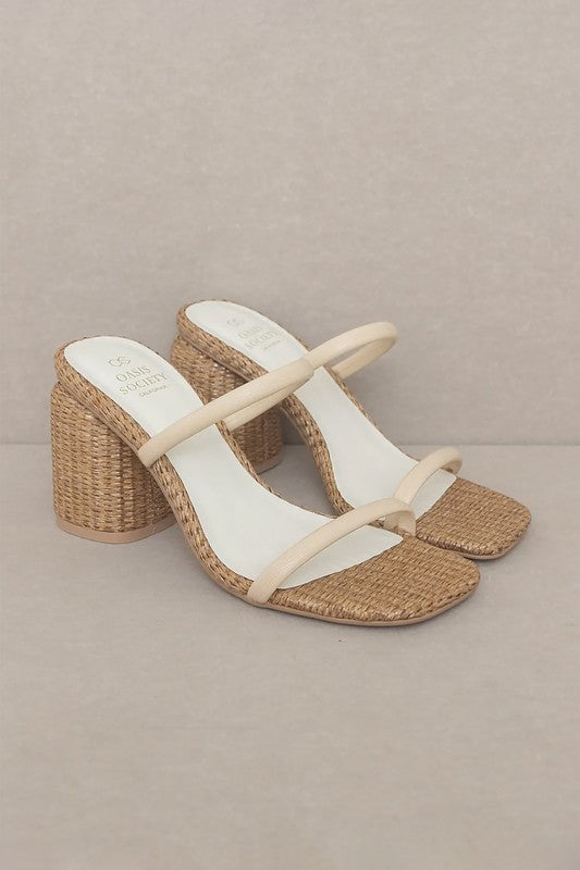 Margaret - Raffia High Heel Mules