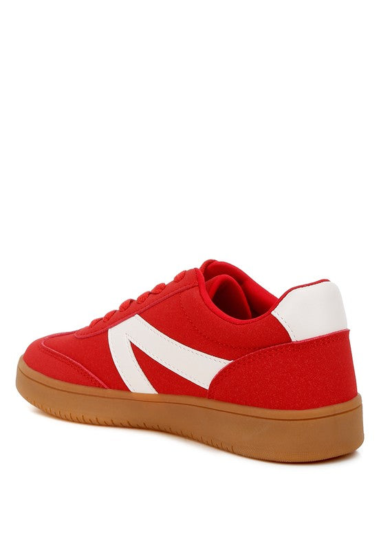 Zoomer Patchwork Sneakers in Red back angle view