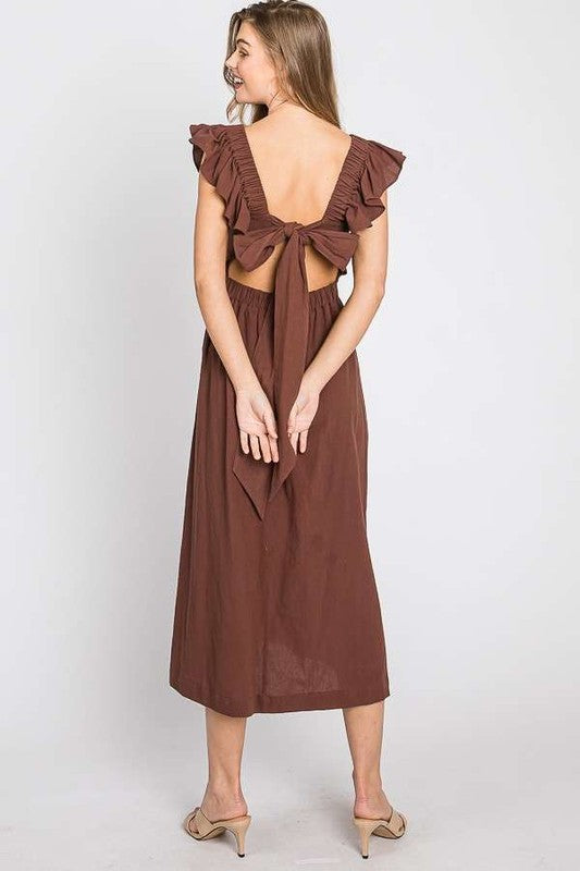 Vivian Ruffle Midi Dress