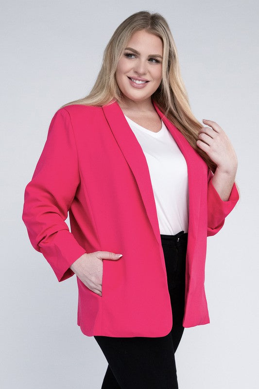 Dray Curvy Plus Lapel Blazer