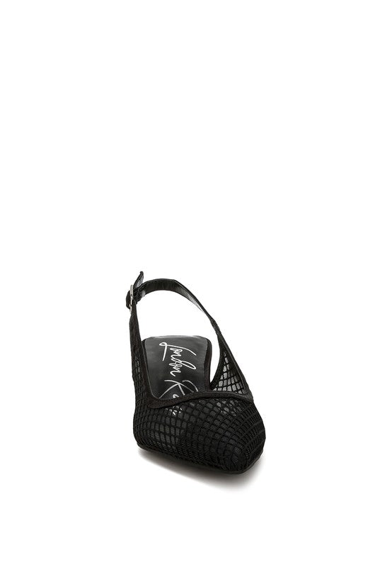 Kiev Mesh Pin Buckle Pointed Slingback