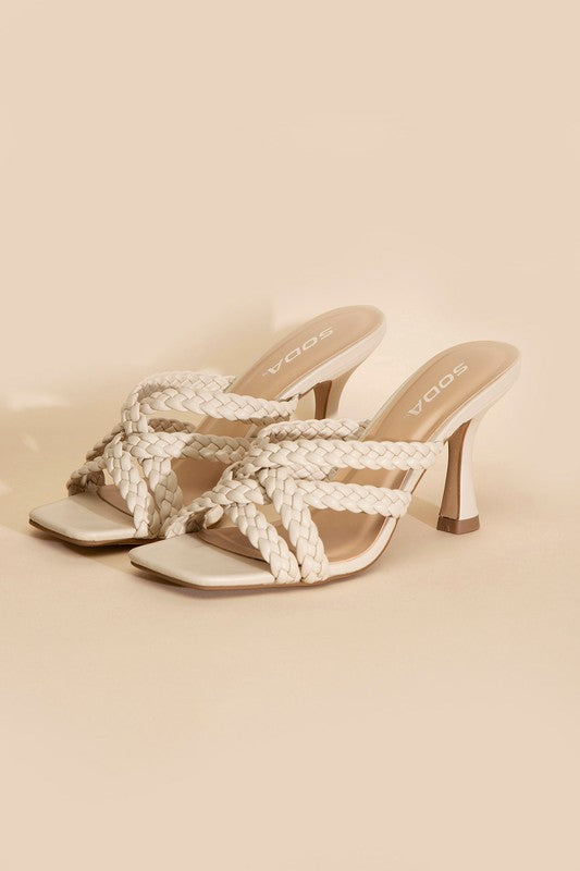 Kellan Double Cross Braided Heels