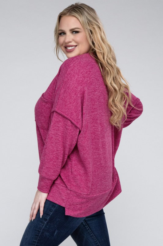 Lealla Brushed Melange Drop Shoulder Sweater