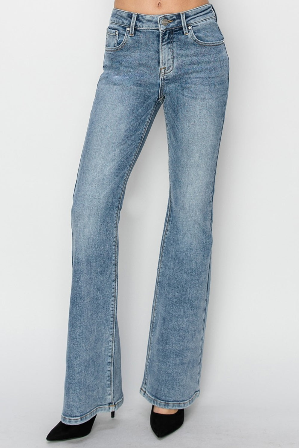 Kimber Mid Rise Bootcut Jeans By Risen