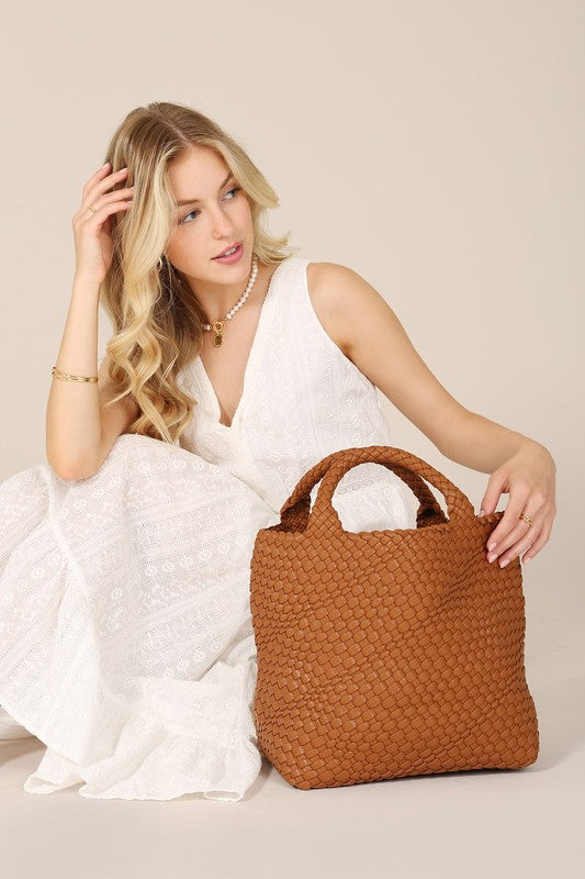 Shandra Woven Vegan Leather Bag