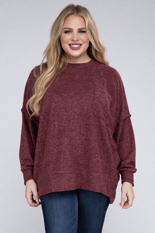 Lealla Brushed Melange Drop Shoulder Sweater