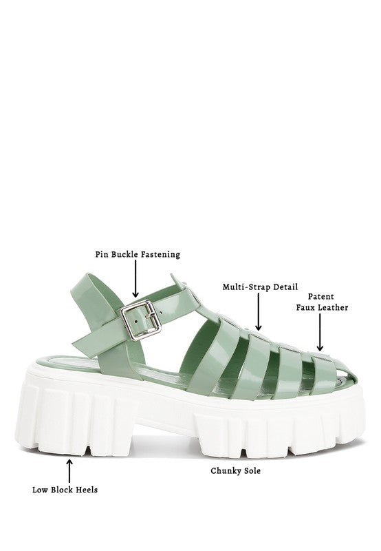 Zulla Chunky Gladiator Sandals in sage, featuring trendy chunky platforms for bold and edgy style.