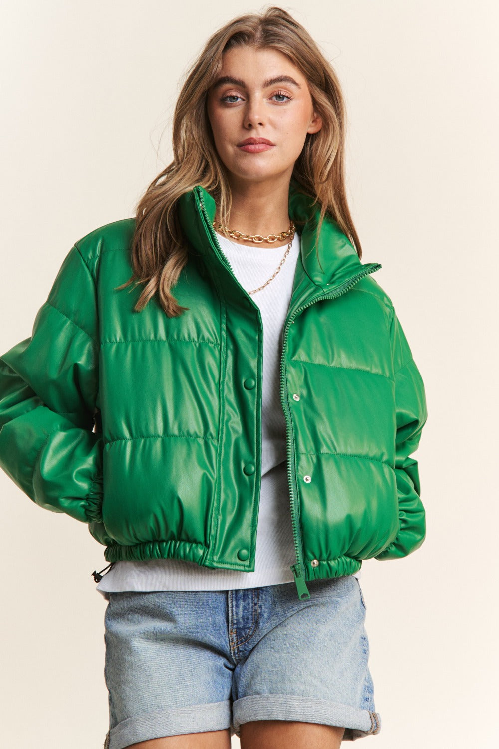 Roz Turtleneck Crop Puff Jacket