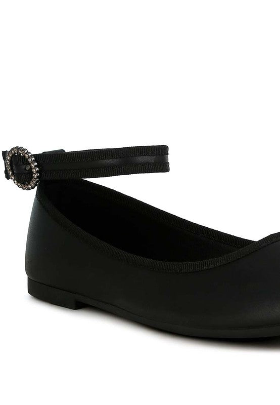 Quinlan Ankle Strap Detail Ballet Flats