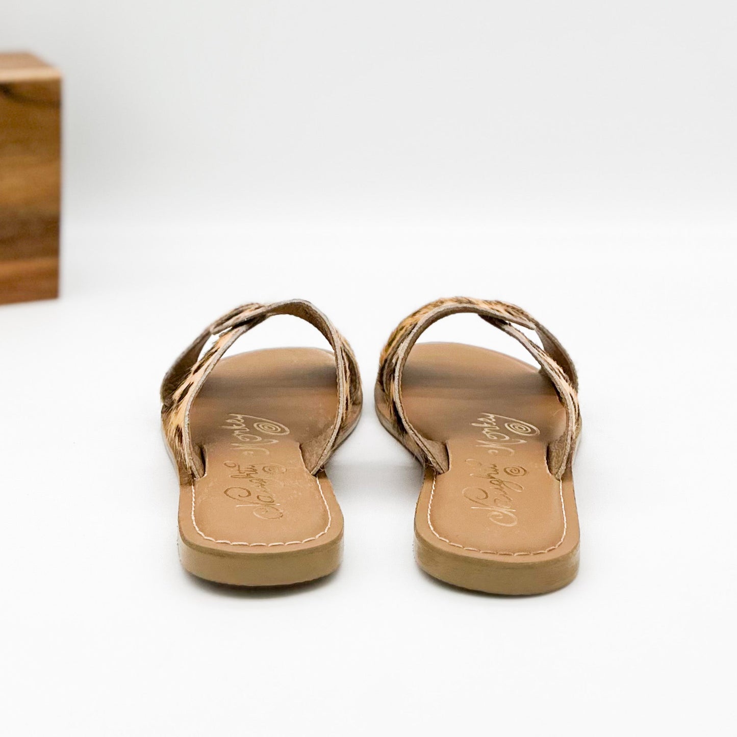 Conga Sandal by Naughty Monkey - Leopard Print, Knotted Slide, Leather Footbed