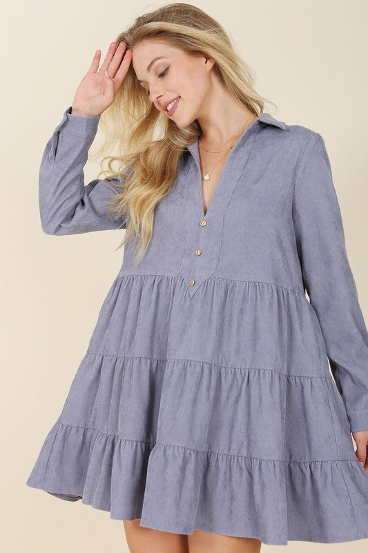 Pauline Corduroy Tiered Dress