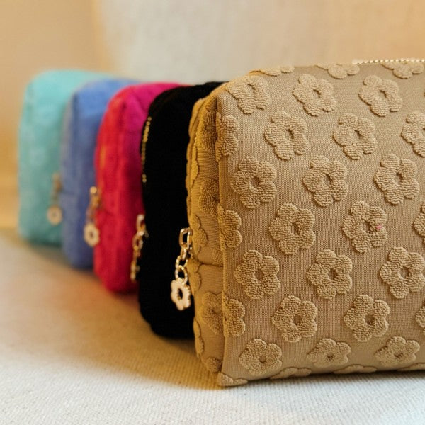 All color variants of Embossed Daisy Blossom Cosmetic Case displayed together.