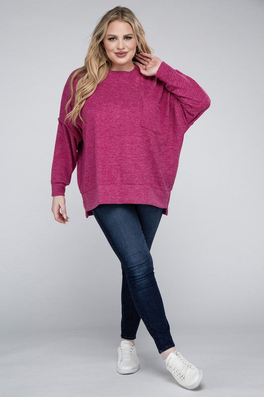 Lealla Brushed Melange Drop Shoulder Sweater