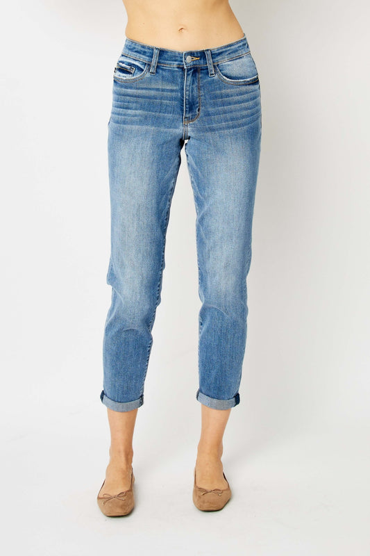 Brandie Full Size Cuffed Hem Slim Jeans By Judy Blue