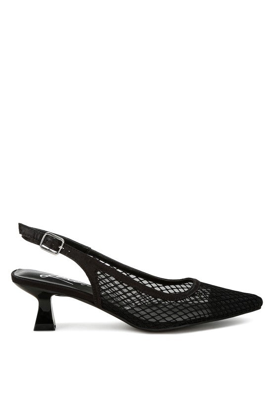 Kiev Mesh Pin Buckle Pointed Slingback