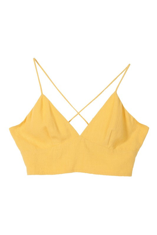 Jamilla Yellow Crop Tank Top