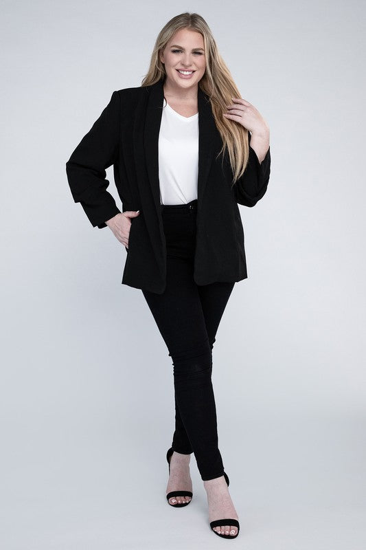 Dray Curvy Plus Lapel Blazer