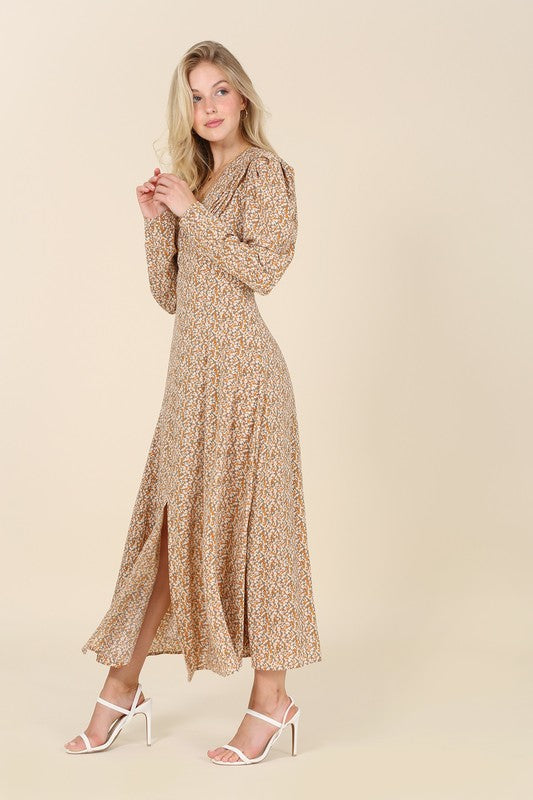 Ginger Fit and Flare Floral Maxi Dress