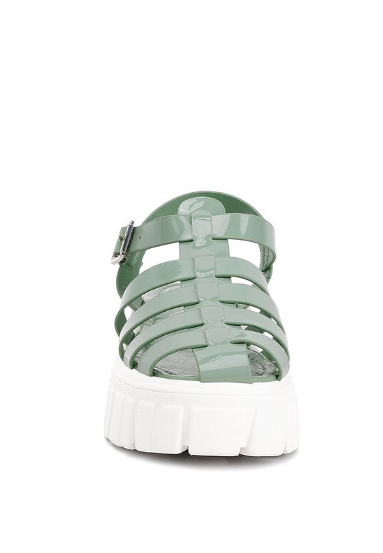 Zulla Chunky Gladiator Sandals in sage, featuring trendy chunky platforms for bold and edgy style.