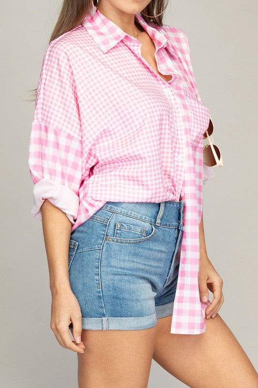 Lya Gingham Check Shirt with Pocket