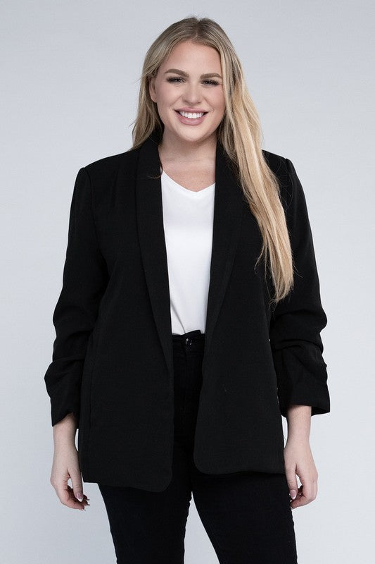 Dray Curvy Plus Lapel Blazer