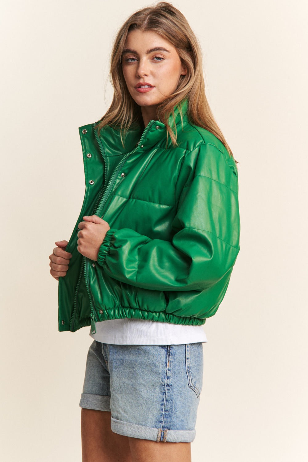 Roz Turtleneck Crop Puff Jacket