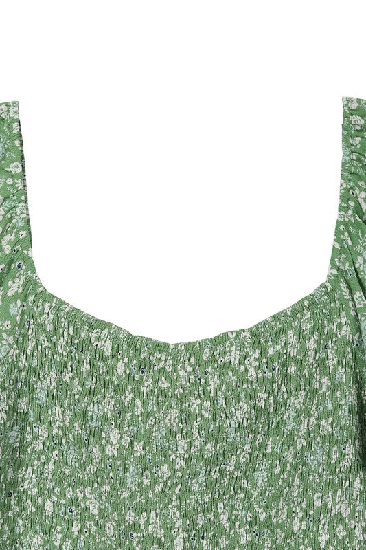 Monica Smocked Top in Green