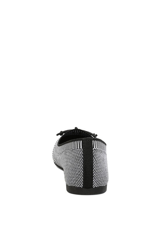Back view of Rosario Two Tone Ballerinas in grey and black with cushioned heel