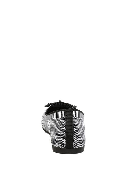 Back view of Rosario Two Tone Ballerinas in grey and black with cushioned heel