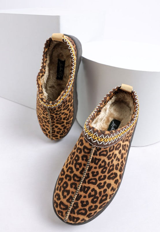Ottawa Leopard Platform Slip-Ons pair highlighting chunky flatform heel and pull tabs.