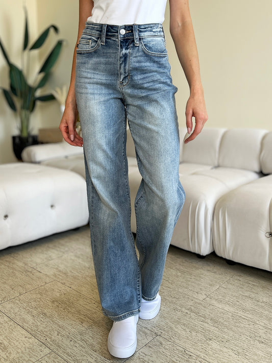 Aveline Full Size High Waist Straight Jeans by Judy Blue