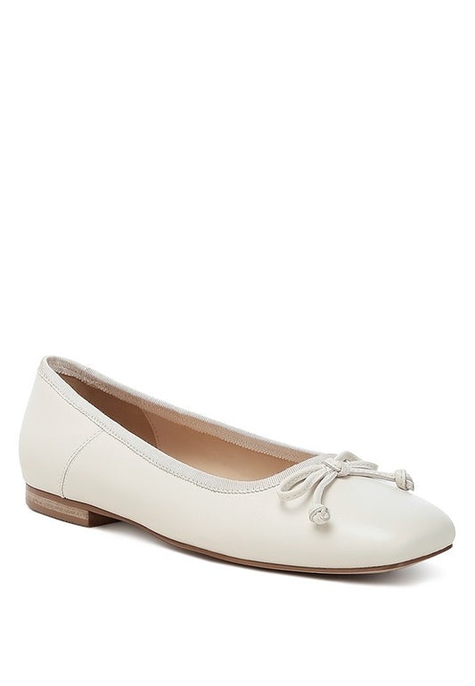 Lutten Square-Toe Bow Ballerinas