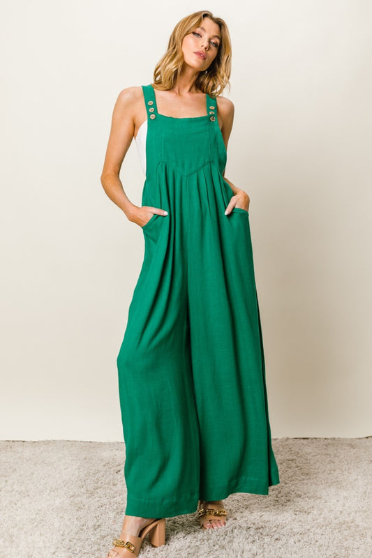 Bellamy Texture Sleeveless Wide Leg Jumpsuit