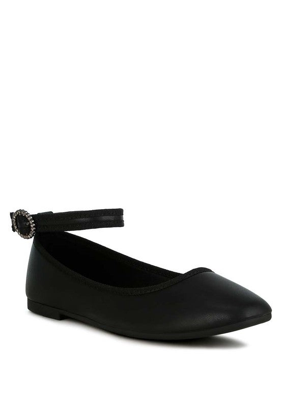 Quinlan Ankle Strap Detail Ballet Flats