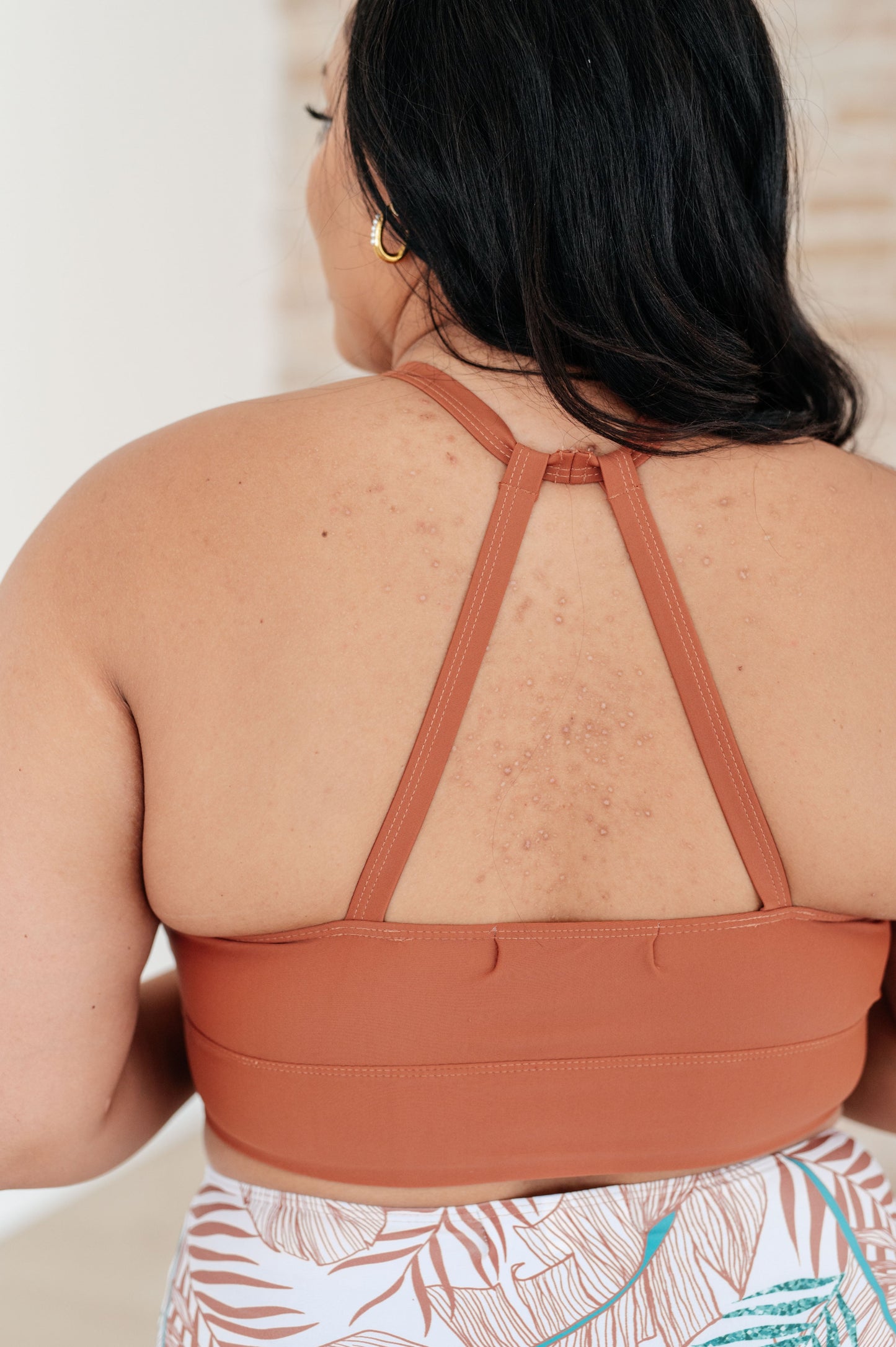 Bora Bora Halter Swim Top - Mesh Liner, Removable Cups, True to Size, Cinnamon