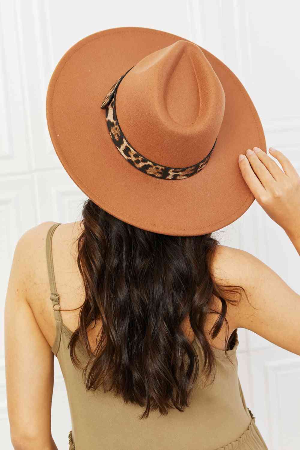 Nora Leopard Detail Fedora Hat