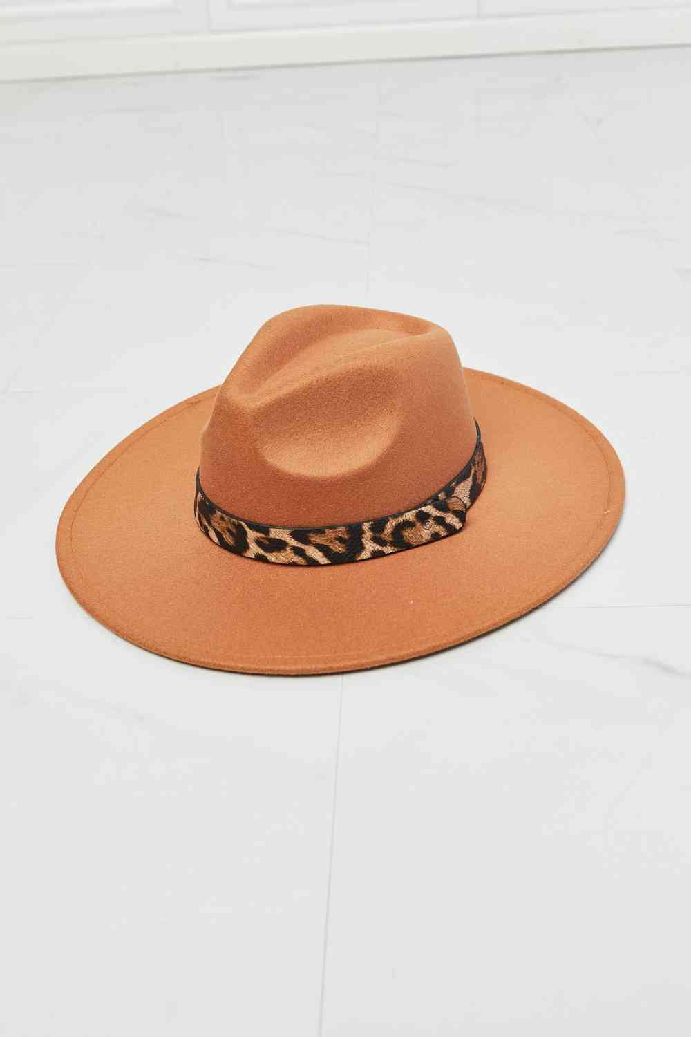 Nora Leopard Detail Fedora Hat