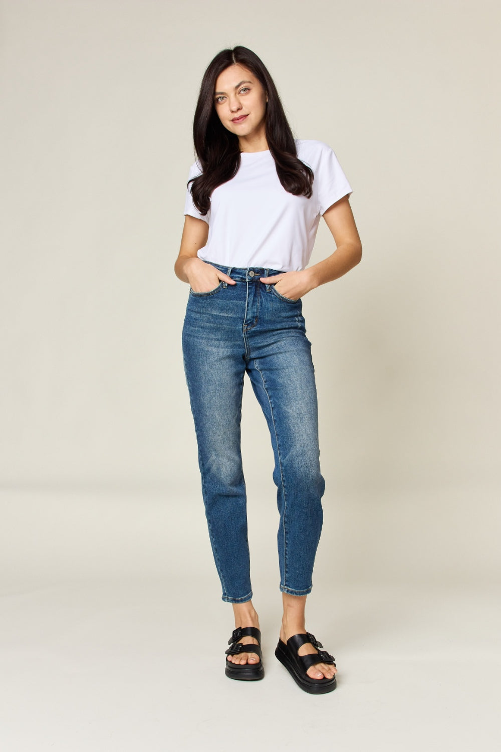 Anikka Tummy Control High Waist Slim Jeans By Judy Blue