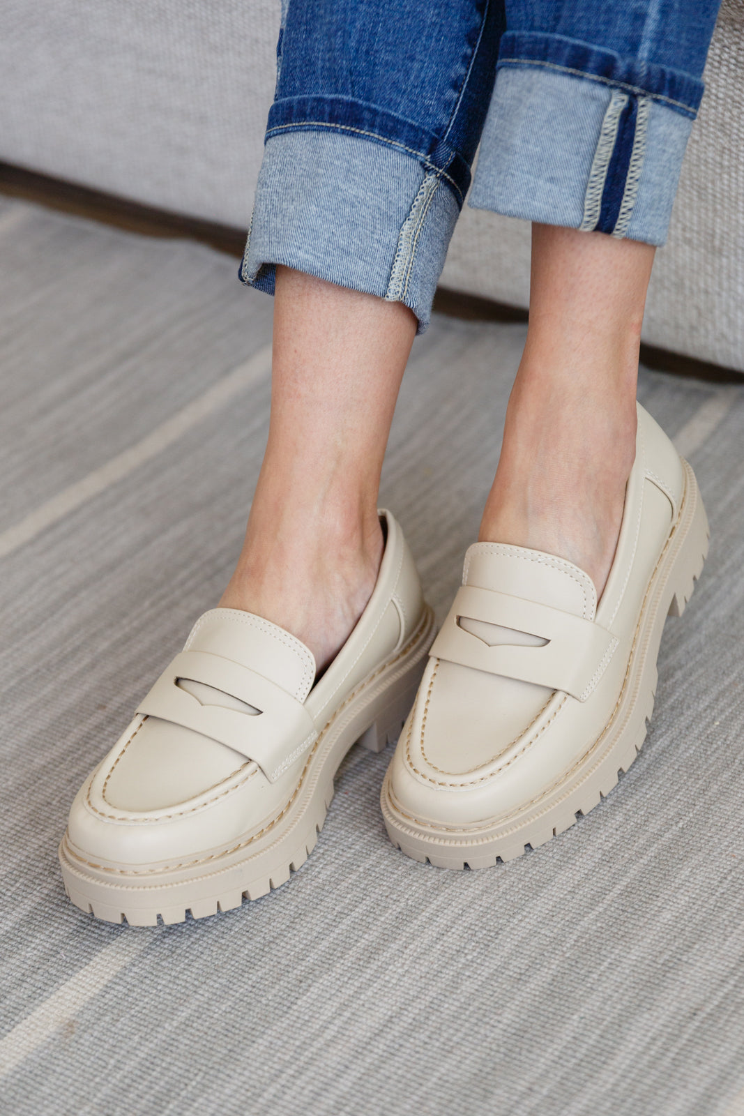 Sab Penny For Your Thoughts Loafers in Bone