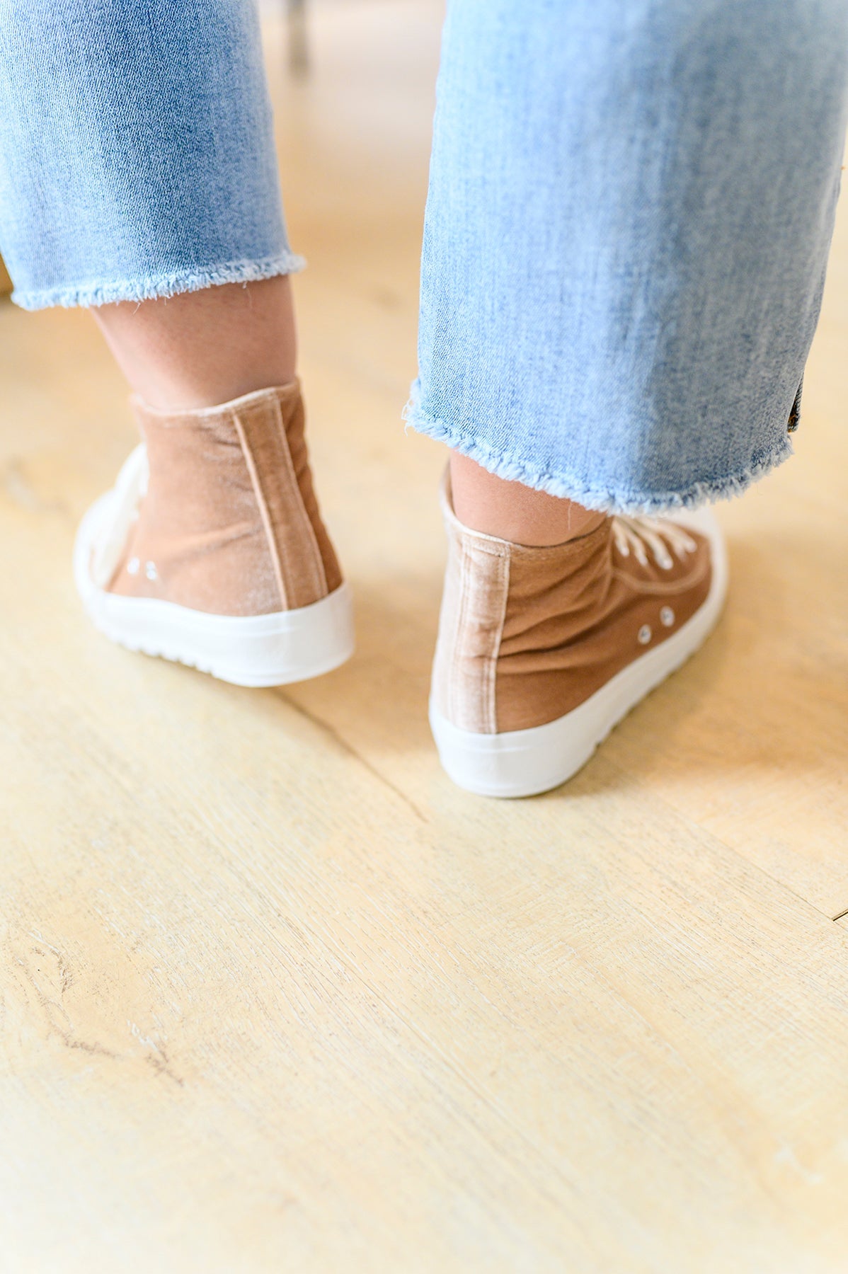 Nancy Velvet High Tops in Tan