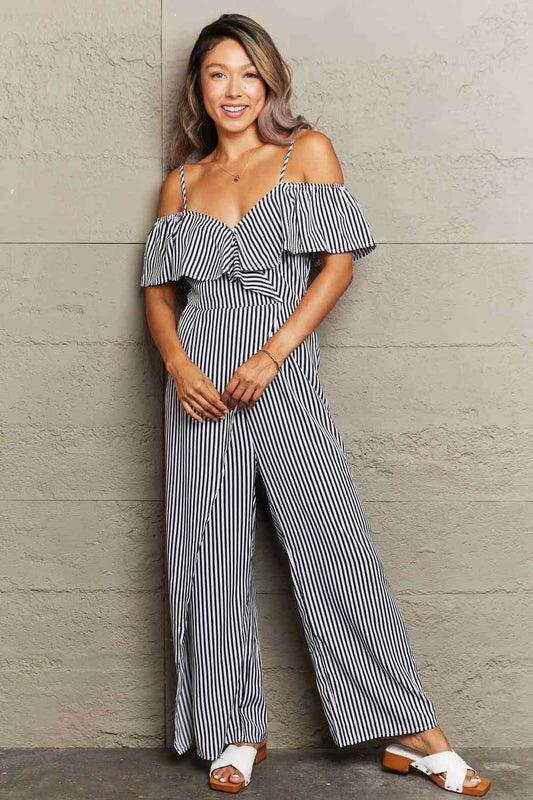 Sidonie Spaghetti Strap Cold-Shoulder Jumpsuit